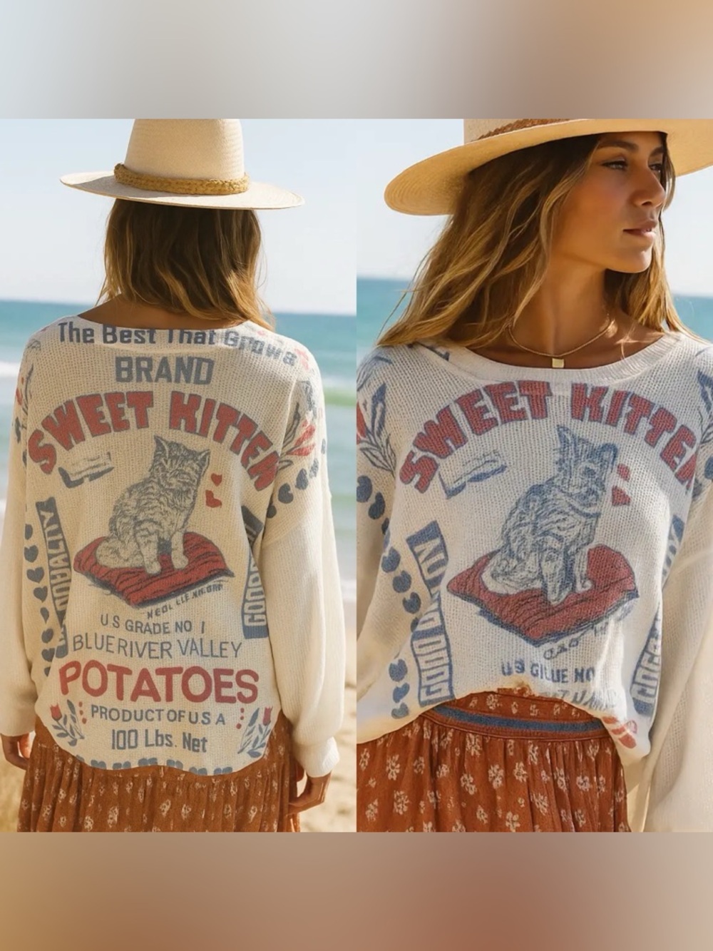 Vintage Sack Sweet Kitten Sweatshirt
